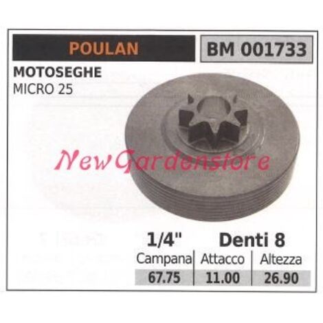 Pignon moteur tronçonneuse POULAN MICRO 25 1/4' dents 8 001733