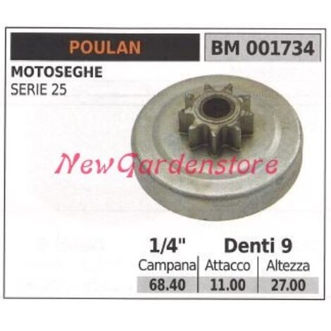 Pignon moteur tronçonneuse POULAN SERIES 25 1/4' dents 9 001734