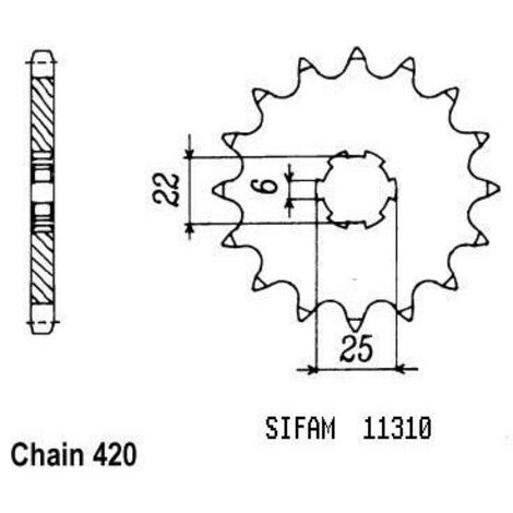 Pignon Mtx 50 1983-1985 - 420 - 14 Dents - Similaire JTF251