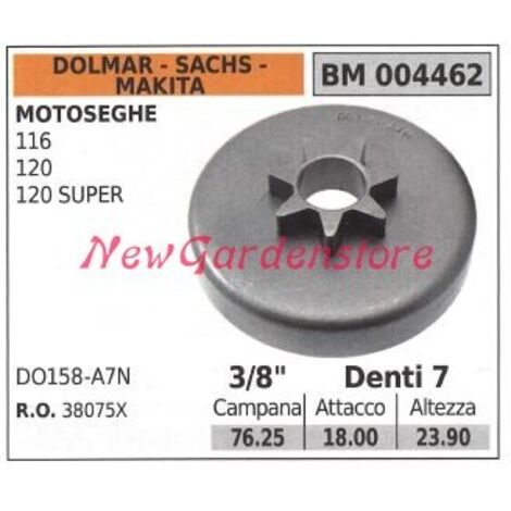 Pignon pour moteur de scie à chaîne DOLMAR 116 120 120 SUPER .3/8' dents 7 004462