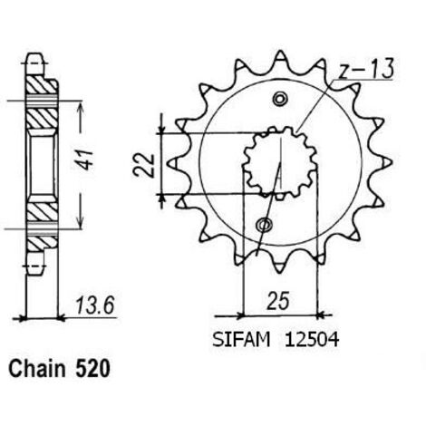 Pignon Racing - Zx-6r/9r 1998-2004 - 520 - 17 Dents - Similaire JTF1307