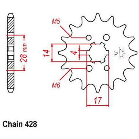 Pignon RS4 125 : Plat - Nouveau Modèle - 14dts