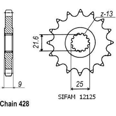Pignon Sr 500 1991-1995 - 428 - 20 Dents - Similaire JTF1587