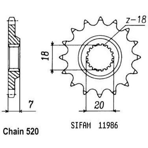Pignon Suzuki - 125 Rm 1983-2001 - 520 - 14 Dents - Similaire JTF427
