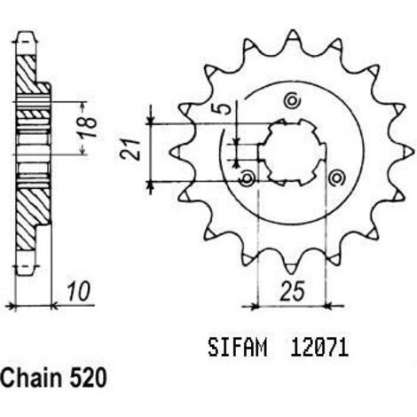 Pignon Suzuki - 520 - 15 Dents - Similaire JTF438 - Made in Germany