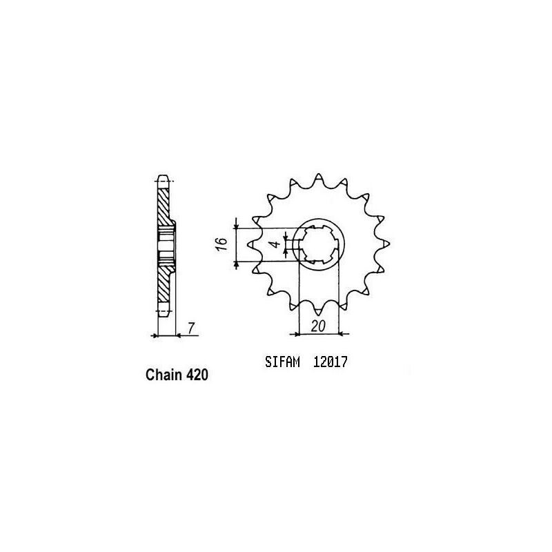 Pignon Suzuki Rmx 50 1997-1998 - 420 - 15 Dents - Similaire JTF413