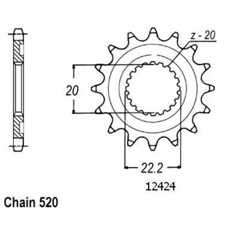 Pignon TT compatible avec les motos des marques Gas Gas / Yamaha - 520 - 13 Dents - Similaire JTF1590 - Made in Germany