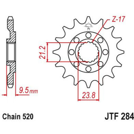 Pignon TT Honda - 520 - 12 Dents - Similaire JTF284 - Made in Germany