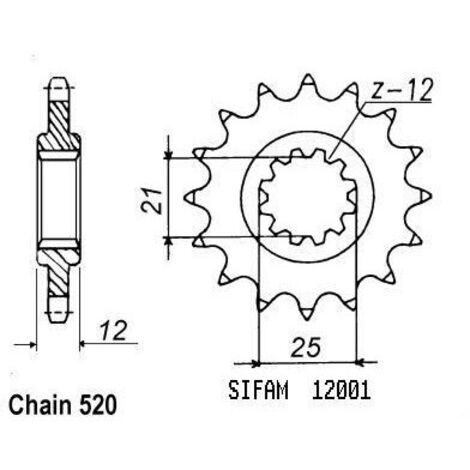 Pignon TT Husaberg - 520 - 13 Dents - Similaire JTF823 - Made in Germany