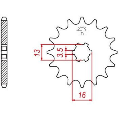 Pignon TT Kawasaki-Suzuki-Yamaha - 420 - 13 Dents - Similaire JTF563