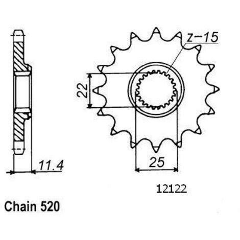 Pignon TT KTM - 520 - 17 Dents - Similaire JTF1902 - Made in Germany