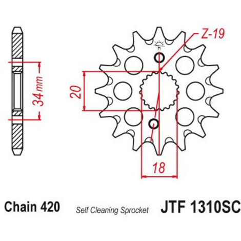 Pignon TT Lightweight - 420 - 15 Dents - Similaire JTF1310
