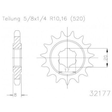 Pignon TT Sherco - 520 - 9 Dents - Made in Germany