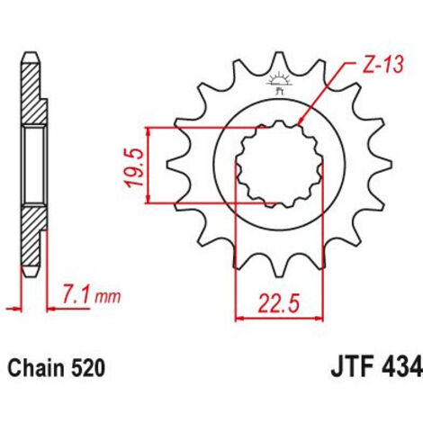 Pignon TT Suzuki - 520 - 16 Dents - Similaire JTF434 - Made in Germany