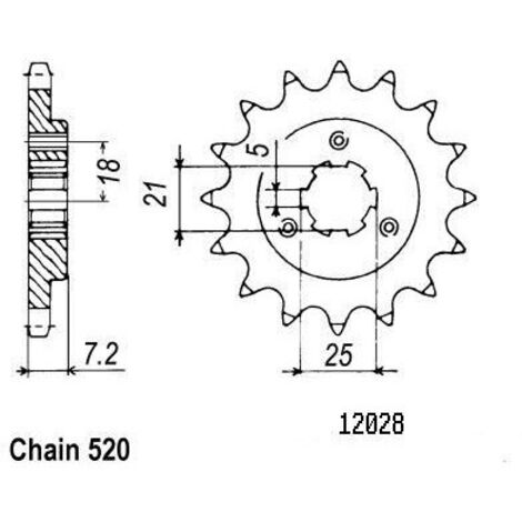 Pignon TT Suzuki - 520 - 16 Dents - Similaire JTF437 - Made in Germany