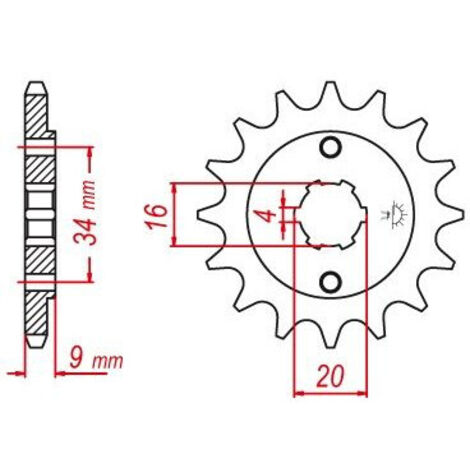 Pignon TT Yamaha - 520 - 13 Dents - Similaire JTF1554 - Made in Germany