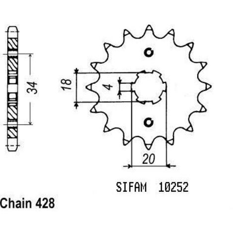 Pignon Xlr 125 1983-1991 - 428 - 17 Dents - Similaire JTF259