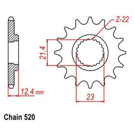 Pignon Yamaha Yfm 250 Raptor - yfm 250 raptor - 520 - 15 Dents - Similaire JTF1593