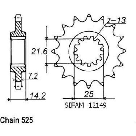 Pignon Zr 750 Zephir 1995-1998 - 525 - 15 Dents - Similaire JTF1531