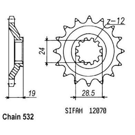 Pignon Zx-10 Tomcat 1988-1991 - 532 - 17 Dents - Similaire JTF525