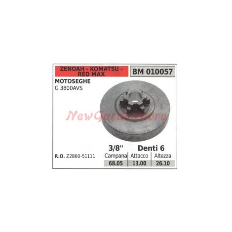 Pignone campana frizione motosega G3800AVS ZENOAH Z2860-51111 010057