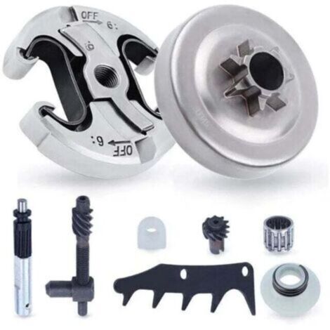Pignone e frizione per Husqvarna 345 445 340 450, pignone catena .325'' passo 6 denti + tamburo frizione + cuscinetto kit di ricambi e accessori per motosega 8 in 1