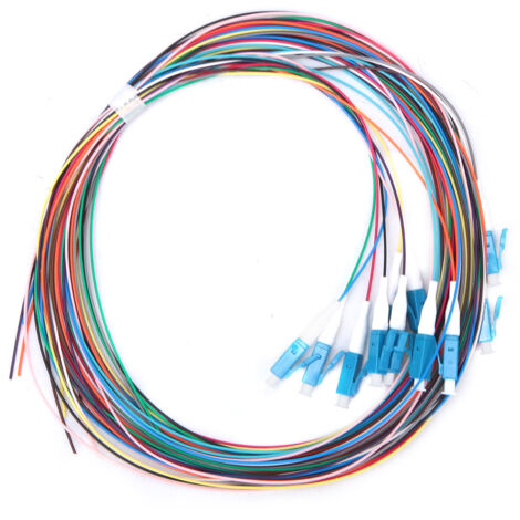 Pigtail de Fibre Optique 12 Brins LC/UPC Monomode Faible Perte D'insertion 1,5 M avec Virole en Céramique Plug and Play pour Système de Communication LAN à Fibre Optique