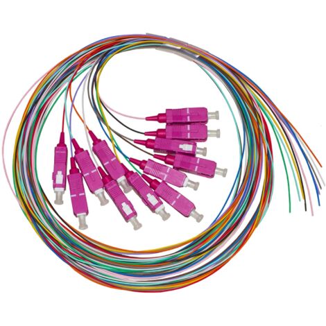 Pigtail Fibra Ottica Om4 Sc 2Mt Simplex Confezione 12Pz Colorati