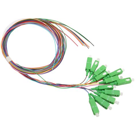 Pigtail Fibre Optique SC/APC 1,5m Monomode - 12 Brins Colorés pour Connexion Réseau et Soudure