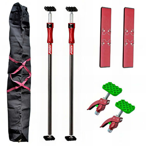 Piher – Kit plaquiste – 2 étais extensibles 155 à 290 cm – Charge maximale 300 kg – Accessoires inclus – Sac de rangement