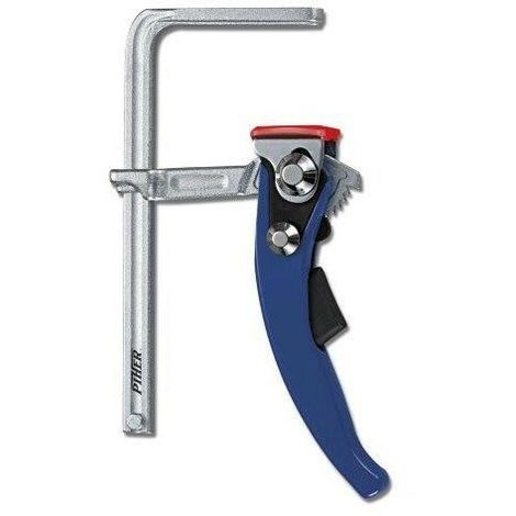 Piher – Serre-joint 12x6 cm en acier forgé – Tête plate pour rainures 12x8 mm – Protection plastique pour matériaux sensibles