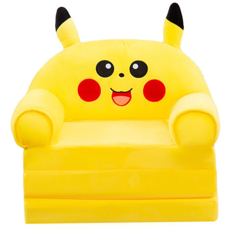 Pikachu 3-lagiges Plüsch-Kindersofa – Klappbares Sofa für Jungen und Mädchen mit Armlehnen, Cartoon-Schlafsofa, Schlafzimmerdekoration