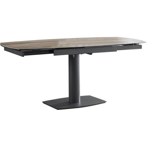 PIKAM - Table de Repas Allongeable Céramique Bois Clair - Marron clair