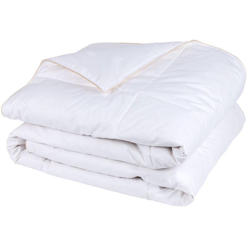 

Pikolin Home - Edredón nórdico 85% plumón de 250 gr/m² para otoño/invierno 240x220cm , Cama de 150/160 , Blanco