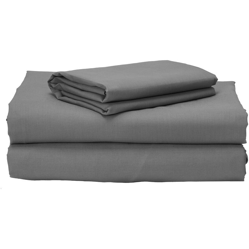 

Pikolin Home - Juego de cama 100% algodón 150 hilos transpirable 150x190/200cm , Cama de 150 , Gris