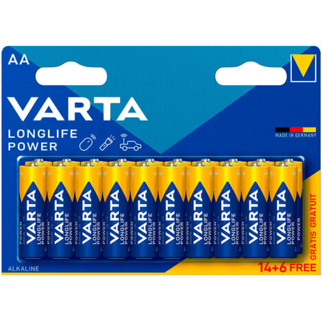 Pila Alcalina AA LR06 14Uds+6Uds 14.5x50.5mm Varta
