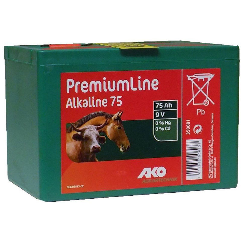 

Pila alcalina PREMIUM LINE para pastor eléctrico 75 AH 9V - AKO