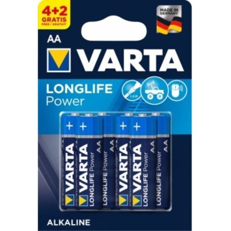 Pila alcalina lr06 aa 1,5v high energy varta 6 pz