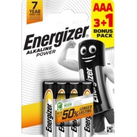 Pila alcalina power lr03 aaa pack 4 +3+1 energizer
