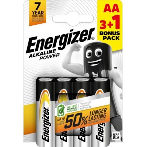 Pila alcalina power lr6 aa pack 4 +3+1 energizer