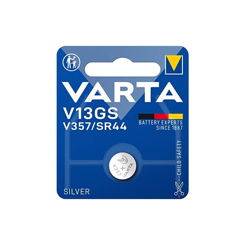 

Varta - V13 GS / 357 / SR44 - Pack de 1 pila (óxido de plata, 1.55 V, 155 mAh)