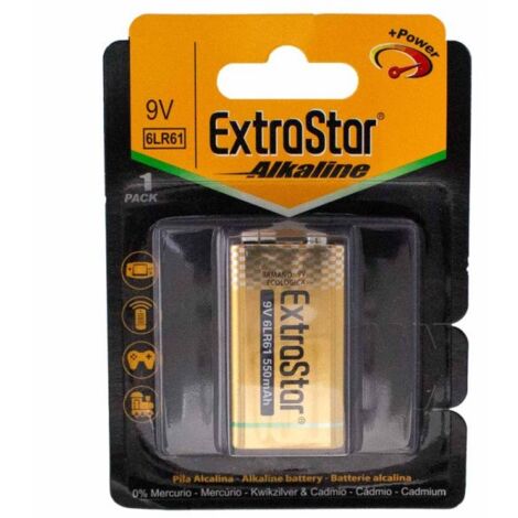 Pila Batteria 6LR61 9V 550mAh MN1604 Super Alcalina Confezione da 1 Pezzo