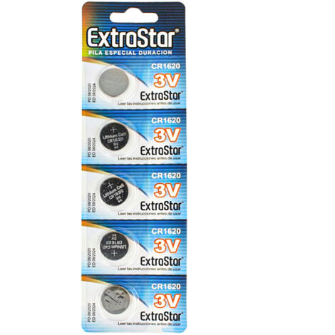Pila Batteria A Bottone CR1620 3V Confezione Da 5 Pile