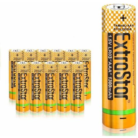 Pila Batteria LR03 AAA Mini Stilo 1,5V 1300mAh MN2400 Alcalina Confezione da 12 Pezzi