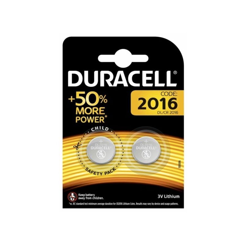 

2 ud. pila de botón Duracell CR2016 3V (Blíster)