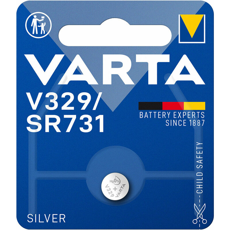 

Micro pila boton silver sr73 - v329 1,55v (blister 1 unid) ø7,9x3,1mm - Varta