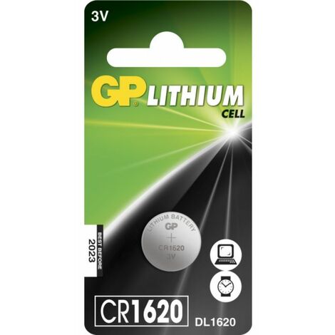 Pila de botón de litio GP Battery CR1620 de 3 V (blíster de 1 unidad)