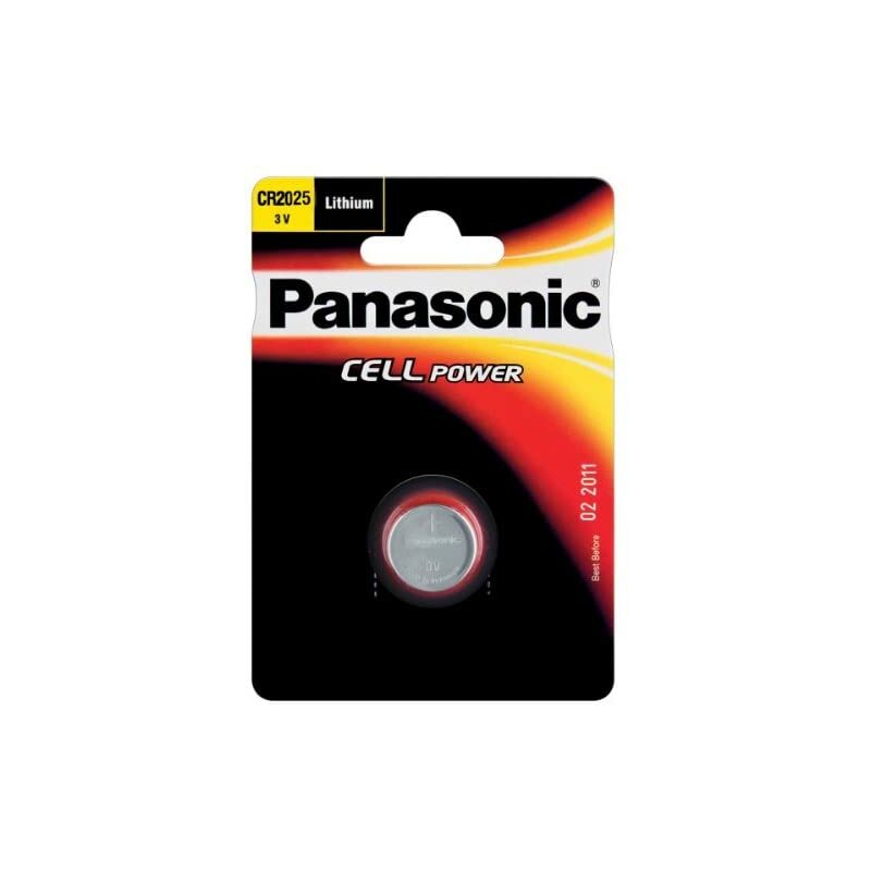 

Panasonic CR2025 Pila botón de litio no-recargable, 3V, 165 mAh, Paquete de 1 unidad