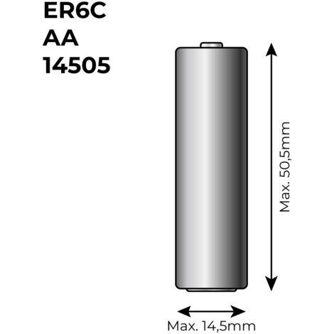 Pila de litio er6c - aa 3,6v (mod. 14505) 2600mah ø14,5x50,5mm