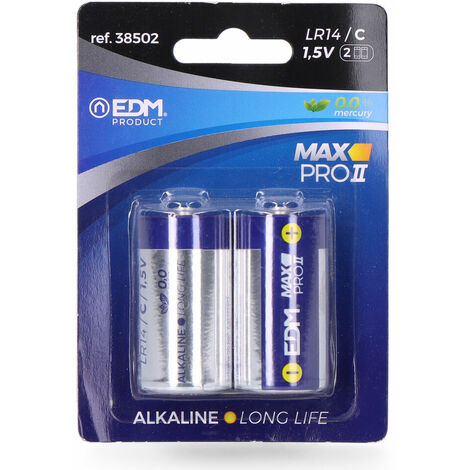 Pilas alcalinas Baby C LR14 Energizer Max - Blister de 2 pilas en